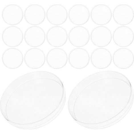 20 Pièces Boîte de Culture en Plastique Transparente 90mm Ronde, Empilable, Faible Autofluorescence, Observation Claire et Ajustement Sûr pour Culture de Cellules (1/5)