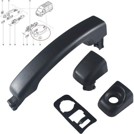 Poignée de porte pour Master MK3 Vauxhall Movano Vivaro Nissan NV400 MK3-MK4 806069981R Poignée extérieure coulissante 806075963R (1/4)