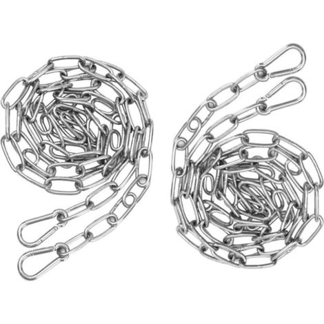 2 cadenas de acero inoxidable de 3 mm x 2 m + 4 eslabones de extensión con mosquetón para colgar una hamaca multifuncional (total: 4 metros).