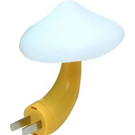 Veilleuse LED Champignon - Capteur de Luminosité - 0 5 W - 110 V - Blanc - Pour Chambre Bébé Salle De Bain Couloir - 1 Pièce (1/3)