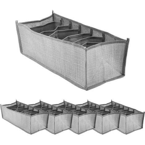 Lot de 6 boîtes de rangement pour jeans, pantalons et t-shirts - Organisateur pour tiroirs de placard et d'armoire (1/4)