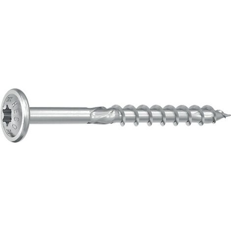 Vis bois HECO TOPIX Plus acier zingué tête ronde large partiellement filetée T40. 8x120mm-114mm boîte de 50 pièces - HECO SCHRAUBEN