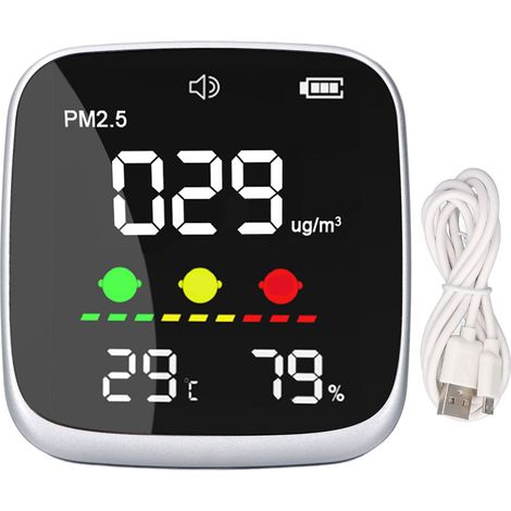 Testeur de qualité de l'air Portable PM2.5, haute précision, détecteur de température et d'humidité pour la maison (1/5)