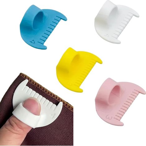 Juego de 4 plantillas de costura de borde de 3 mm/4 mm con guía para el pulgar, herramienta de corte preciso para acolchado y tela. (1/3)