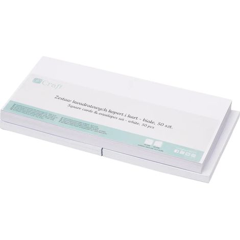 Set di buste e cartoncini quadrati bianchi, 50 pezzi • dpCraft