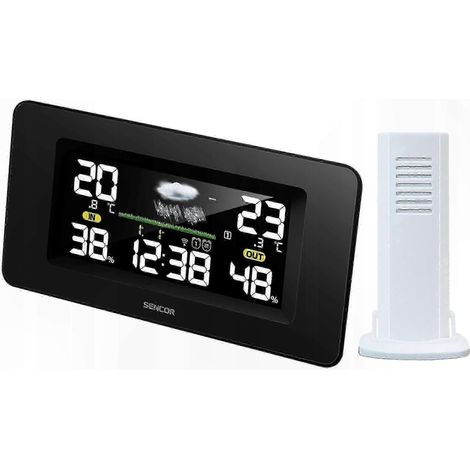 Kabelloses digitales Thermometer-Hygrometer mit LCD-Anzeige, wiederaufladbarem Sensor für den Innen- und Außenbereich, Haus und Garten (1/5)