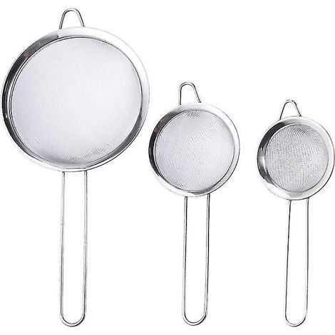 Lot de 3 passoires de cuisine en acier inoxydable (1/3)