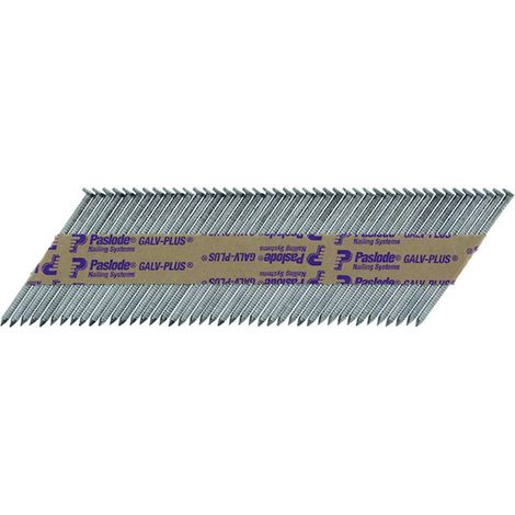 Clou IM350 cranté bande papier 34° galvanisé GALV-PLUS® avec cartouche de gaz- 3,1 x 75 mm - pack de 2200 - PASLODE