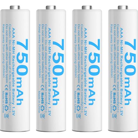 Batterie AAA HR03 de rechange compatible avec les téléphones sans fil 750 mAh (4) (1/5)