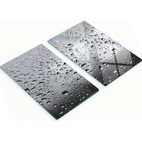 Robuste und stilvolle Küchenbretter aus Glas mit Wassertropfenmuster, 2 x 30 x 52 cm (1/5)