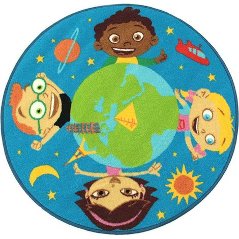 DISNEY - Tapis rond imprimé les Petits Einsteins, Disney bleu 100x100 (1/5)