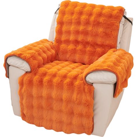 1 Housse de fauteuil inclinable,fausse fourrure,antidérapante,lavable,pour salon (1/5)