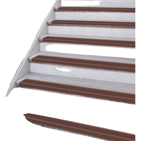Bandes antidérapantes pour escaliers, matériau PVC, longueur de 10 m, largeur de 5 cm, épaisseur de 2,5 cm, résistant à l'abrasion (1/5)