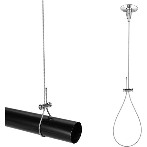 Kit de Support Plafond Tringle Placard, Robuste Réglable Support Tuyau Garde-Robe Usage Intensif Système de Fixation Tringle Placard pour Tringles Douche Courbées en L & Droites (1/5)