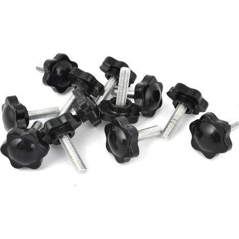 M6 x 20mm Außengewinde 25mm Sterngriff Klemmhebel Klemmmutter Sternschraube 12 Pièces