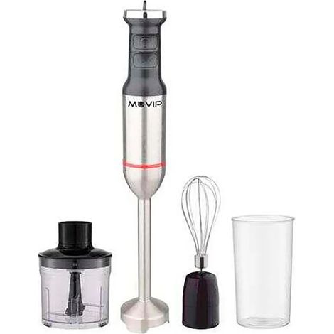 Muvip Batidora de Mano Inox 1700W + Accesorios
Características:
-Incluye vaso medidor, picadora y varilla.
-Motor 1700W
-2 velocidades. Botón de cambi
