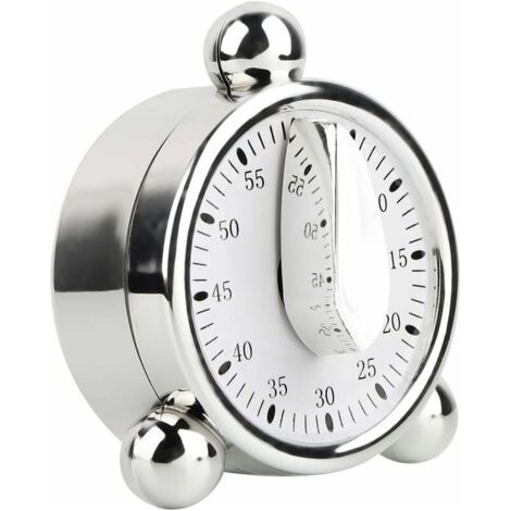 Minuterie de remontage de 60 Minutes, Horloge de minuterie de Cuisine de Chef avec Alarme Forte, Aucune Pile requise, Ensembles 100% mécaniques de 1 à 60 Minutes, pour la Maison, l'école (1/5)