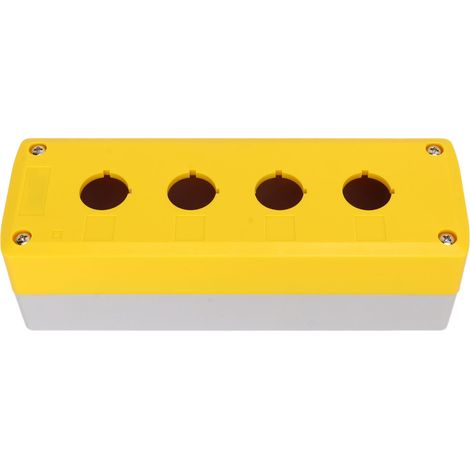 Boîtier de Commande Étanche ABS Jaune 4 Boutons Poussoir Industriel (1/5)