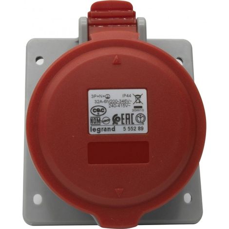 LEGRAND 555289  Base cuadrada 32A 3P + N + TT 415V IP44
