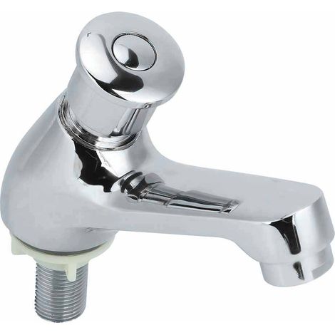 Robinet de lavabo à débit variable en cuivre fileté 1/2" pour installations publiques de lavage des mains, robinet économe en eau, temporisation simple eau froide, robinet de lavabo élargi et épaissi (1/5)