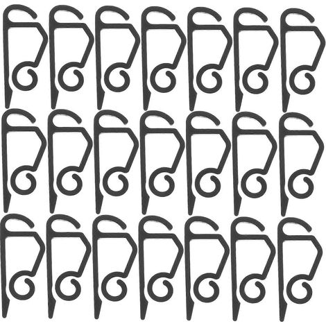 Lot de 50 clips noirs pour guirlandes lumineuses extérieures, crochets de suspension pour gouttières de Noël