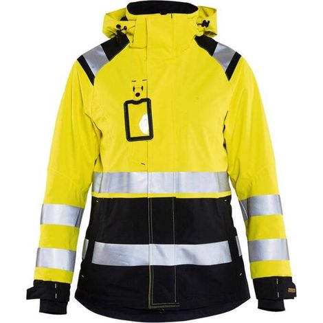 Giacca da lavoro hardshell ad alta visibilità donna 4904 - Giallo fluorescente/Nero XXXL (1/5)