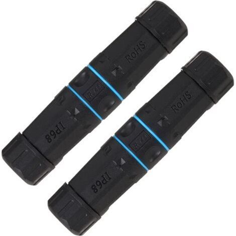 Lot de 2 connecteurs blindés RJ45 étanches IP68 Cat5/5e/6 8P8C Ethernet LAN Coupleur femelle vers femelle Adaptateur réseau pour l'extérieur
