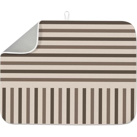 Bohe Tapis de séchage à rayures pour comptoir de cuisine 45,7 x 61 cm minimaliste absorbant en microfibre résistant à la chaleur pour robinet de table, évier, réfrigérateur (1/5)