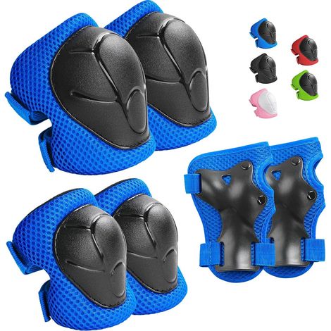 Ensemble 3 en 1 de protections pour genoux et coudes pour enfants de 3 à 14 ans, avec protège-poignets, idéal pour le patinage, le cyclisme et le skateboard.
