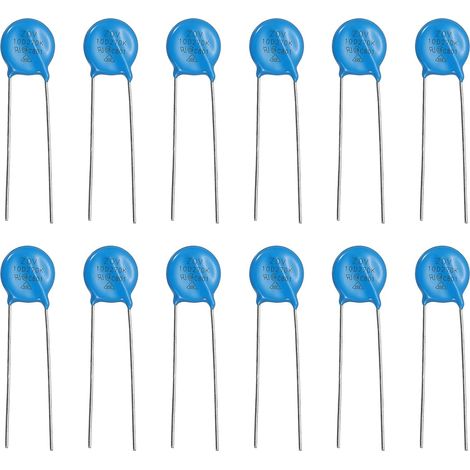 12 Stück spannungsabhängige Widerstände, 17 V AC 10D270K Varistoren mit radialen Pins, 10,5 mm Durchmesser, Überspannungsschutz für Schaltungsschutz (1/5)