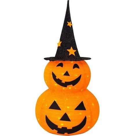 Citrouille d'Halloween-Décoration d'Halloween-Lanterne citrouille d'Halloween - Citrouille pré-éclairée 50 LED - avec Femeo (1/5)