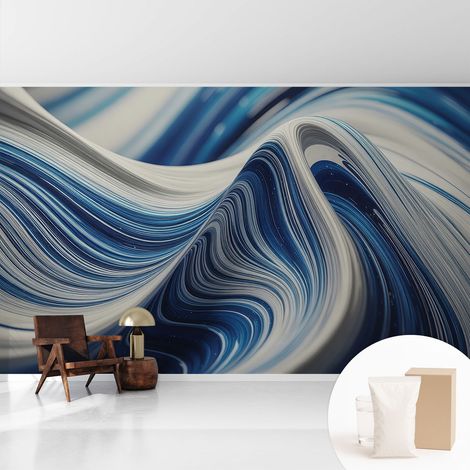 Papier peint intissé pour salon chambre à coucher peint imprimé pour mur - Colle incluse gratuite Abstraction harmonieuse 416x254 cm (1/5)