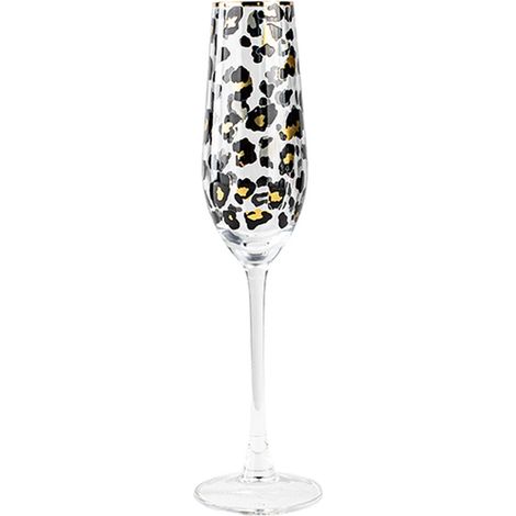 Lot de 4 flûtes en verre 18cl, LEOPARD