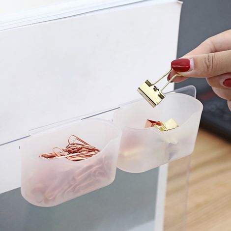 Mini-Kühlschranktür-Organizer – 2-teiliger Behälter, Soßenorganizer mit großer Öffnung, verschiebbar, mattiertes Kunststoff, 8 x 4,5 x 4 cm (1/5)