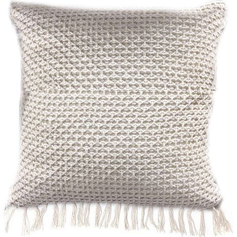 Coussin tricoté à franges ETHNICAL