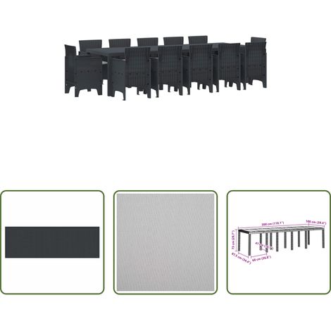Terrassenstuhl - Garten Essgruppe 13 pcs Anthrazit und Hellgrau (1/5)