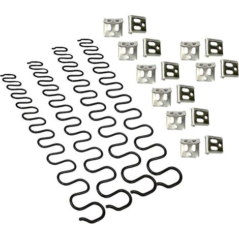 Ressorts de rechange pour canapé 4 pièces 65 cm avec 16 clips en S, 4,0 fils de diamètre Kit de réparation de ressorts de canapé pour siège de décoration intérieure de meubles (1/5)