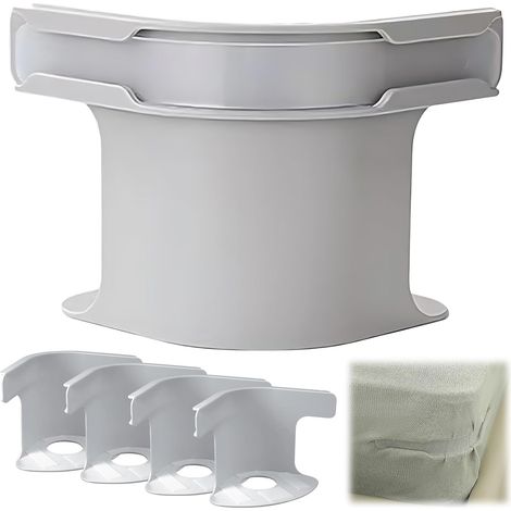 Supports draps housses lot de 4 porte matelas antidérapants bandes fermeture toutes tailles gris (1/4)