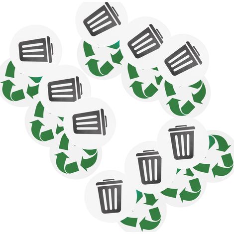 18 pièces/paquet d'autocollants de tri des déchets écologiques, auto-adhésifs, imperméables, adaptés à une utilisation intérieure et extérieure, recyclables. (1/5)