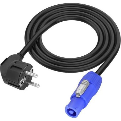 EU Plug AC 20A Powercon Rallonge, Cordon d'alimentation powercon 250V schuko Plug, câble étanche 16AWG pour Lampes de Table, Service Audio, appareils LED (2M/3.28FT) (1/5)