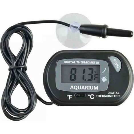 Aquariumthermometer – Digitales LCD-Thermometer mit Saugnapf und Tauchsonde für Aquarien und Terrarien. Präzise Wassertemperaturmessung. (1/5)