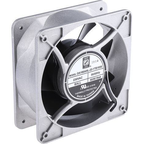 Ventilateur axial RS PRO 230 V c.a., 679.6m³/h, 180 x 180 x 65mm, 80W ( Prix pour 1 )