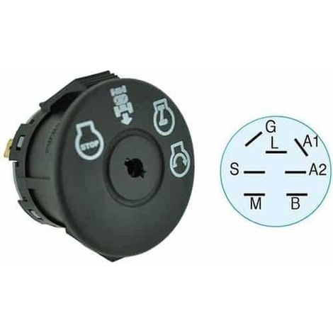 1 Contacteur À Clé - Adaptable Pour Tondeuse Autoportée - Blanc Ou Noir - Compatible Modèles McCulloch M13597 M155107H M1638 Partner P145107 (1/4)