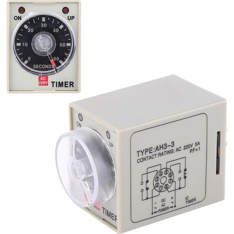 Relais temporisé AH3-3, temporisateur réglable, 220 V CA, pour système de commande automatique, 60 secondes.