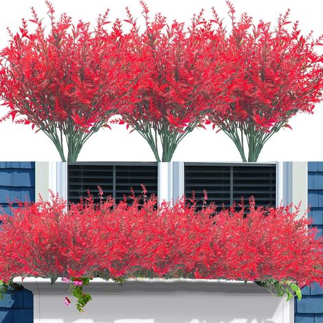 Lavande Artificielle - 8 Bouquets - 35 cm - Résistante Aux UV - Pour Extérieur Jardin Balcon Fenêtre Intérieur Décoration Mariage (1/5)