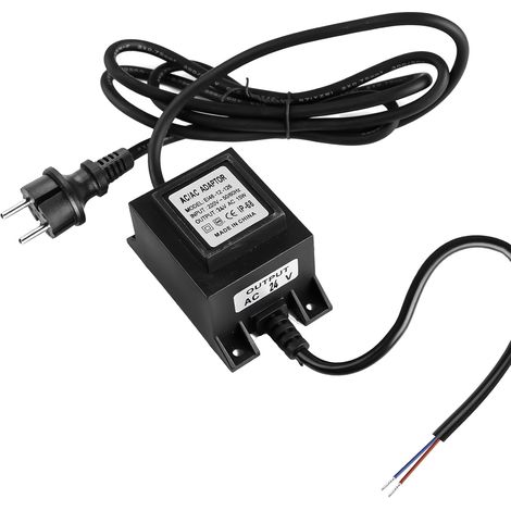 Transformateur LED 24 V Alimentation AC/AC 15 W 0,6 A, alimentation de prise extérieure, transformateur, IP68 étanche, transformateur 220 V 24 V avec prise, bloc d'alimentation 24 V pour (1/5)