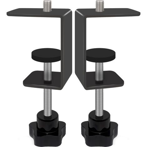 Lot de 2 colliers de serrage en C réglables robustes avec goujon M20 – Pinces de bureau en acier pour lampe, microphone, poteaux lumineux et table Pinces multi-usages pour un montage sûr (1/3)