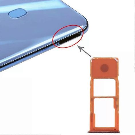 Tiroir pour carte SIM et tiroir pour carte microSD pour Galaxy A20 A30 A50 - Orange (1/5)