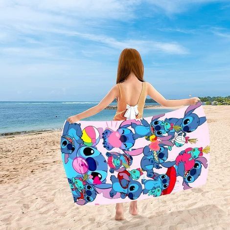 Schnelltrocknendes Mikrofaser-Strandtuch, bedrucktes Handtuch, sandabweisendes Handtuch, super saugfähiges Handtuch für Fitness, Yoga und Sauna, 150 x 75 cm (1/4)