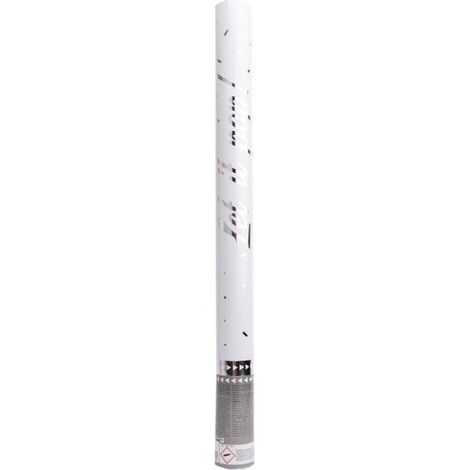 Cannone spara-coriandoli quadrato in lamina argentata da 60 cm